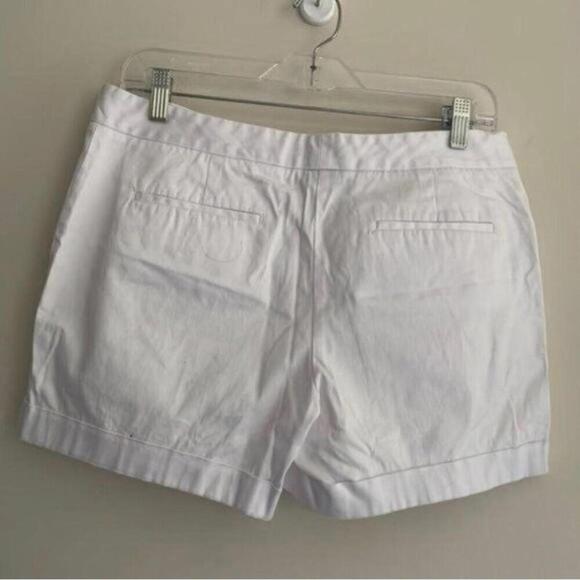 Attention White Contemporary Fit Cotton Blend Slight Stretch Chino Shorts - Picture 4 of 5